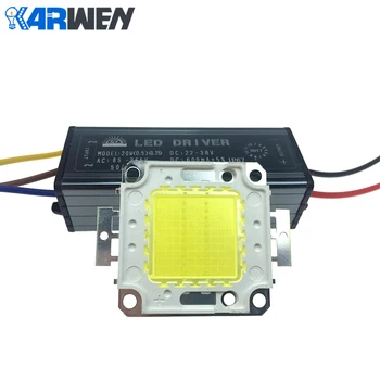 

KARWEN High Power Integrated LED lamp Chip 10W 20W 30W 50W & LED Driver IP67 Power Supply 1Set For LED Flood light