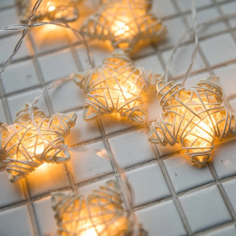 

mycyk new Pentagram string battery powered or plug-in model 10 lights 20 lights LED Thai lights holiday lights decorative lights