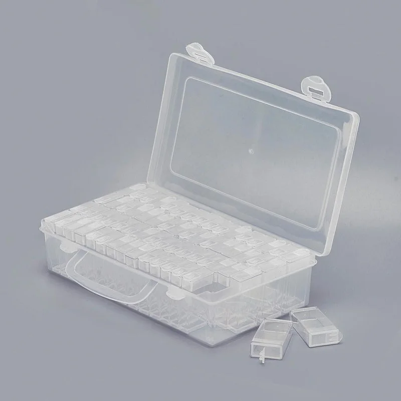 

New Fashion Diamond Painting Box DIY Diamant Embroidery Mosaic Tools Bead Transparent Plastic Drill Storage Box Avoid Miss Drill