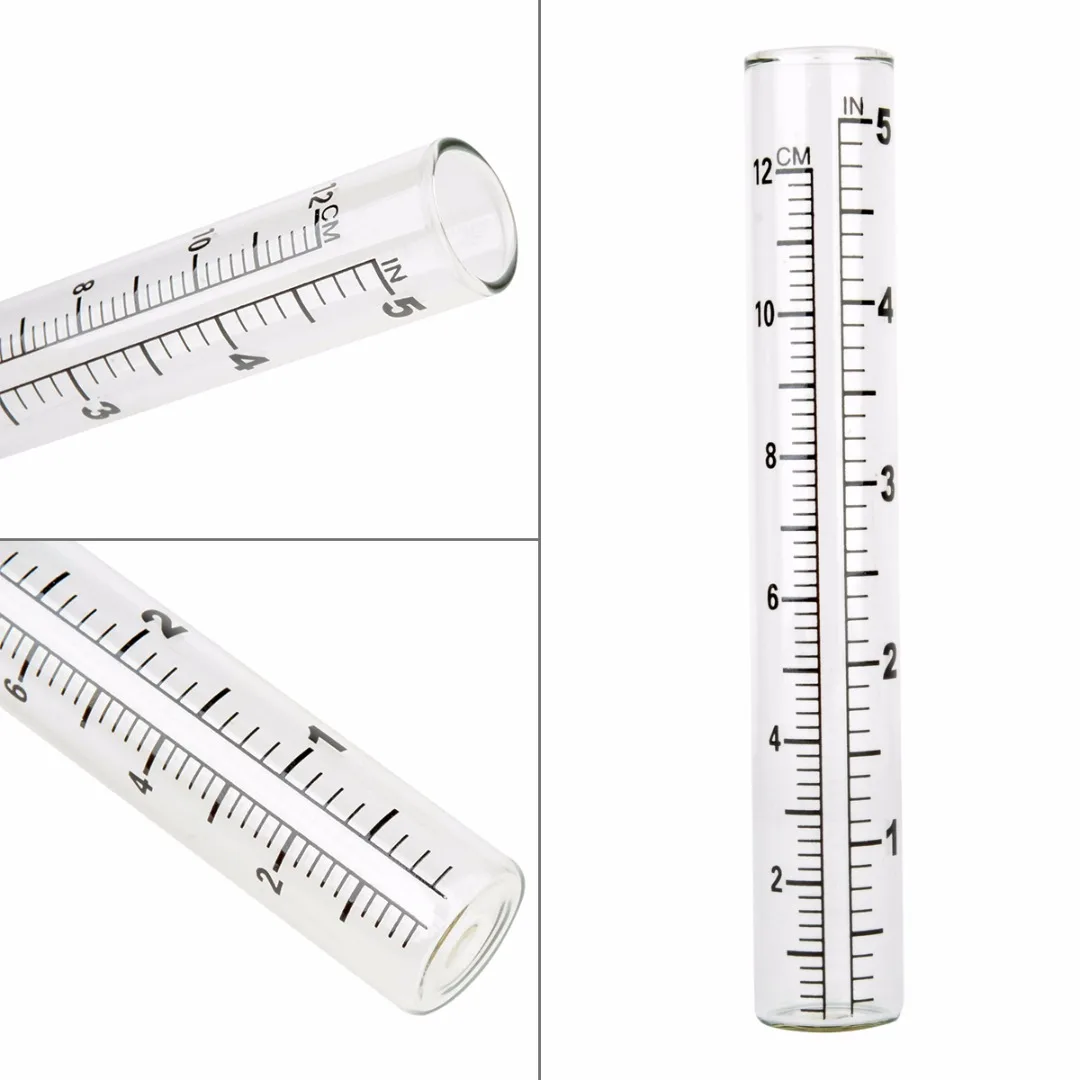 5 inch Capacity Glass Rain Gauge Replacement Tube Outdoor Home Garden Yard Clear 140mm Rain Gauge Tool