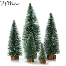 1Pcs Mini Christmas Tree Small Pine Tree Ornaments Figurines Miniatures Christmas Decorations Home Office DIY Decoration Crafts