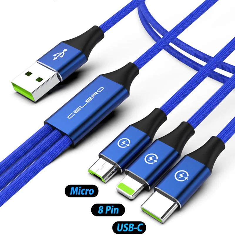 USB Type C 3 In 1 Charging Cable Universal Multi Usb Phone Cable Cabo