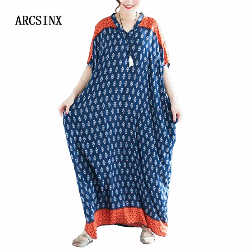 ARCSINX плюс размер женское платье 10XL 9XL 8XL 7XL 6XL 5XL 4XL повседневное летнее пляжное