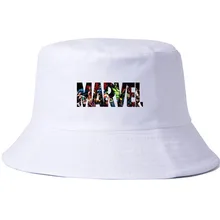Летняя кепка от солнца Marvel для женщин и мужчин, Панама с принтом, дизайнерская Кепка с плоским козырьком, рыбацкая шляпа с широкими полями, 100 хлопок