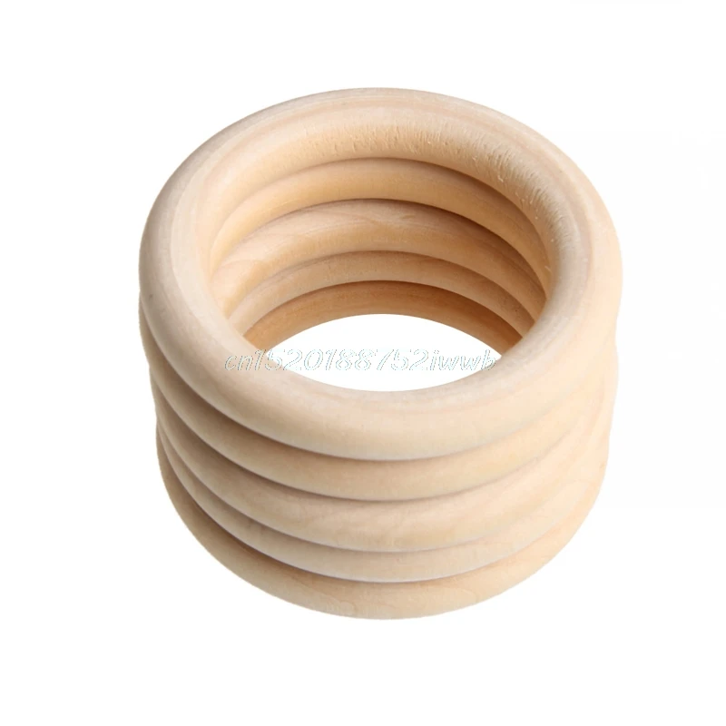5Pcs 70mm Baby Wooden Teething Rings Necklace Bracelet DIY Crafts Natural New 5Pcs 70mm Baby Wooden Teething Rings Necklace Bracelet DIY Crafts Natural New