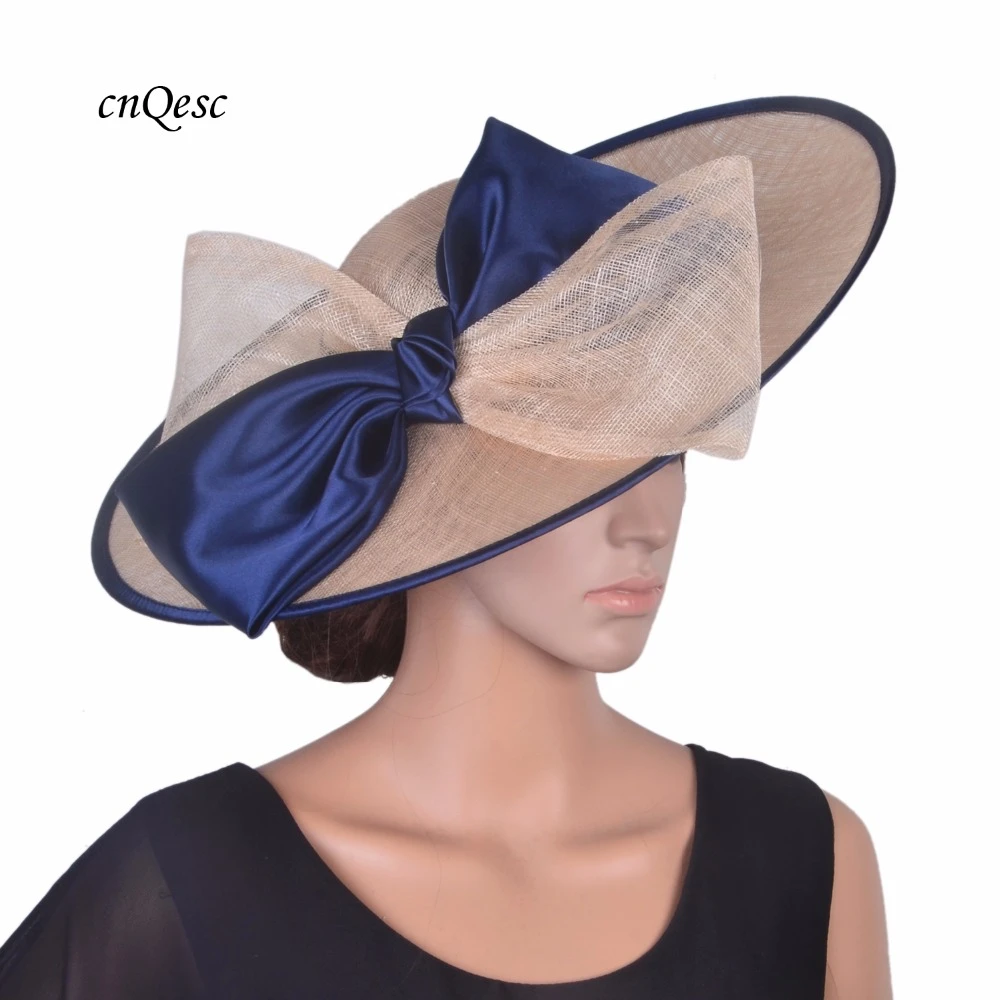 Exclusive design,navy blue sinamay disc fascinator hatinator Derby hat Ascot hat Royal Wedding hat Church hat fedora top hat w silk flower