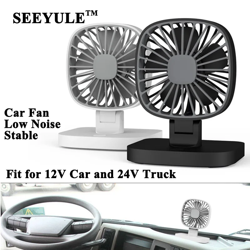 

1pc SEEYULE Adjustable Car Fan USB Plug Fan 12V 24V Strong Wind Low Noise Summer Air Cooling Fan Accessories for VW Toyota Honda