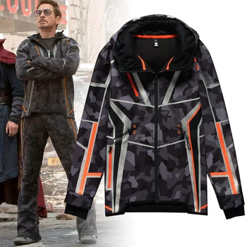 

Avengers Endgame Iron Man Plush Winter Thick Jacket Tony Same Style Halloween Cosplay Costumes Camouflage Star Love Coat Uniform