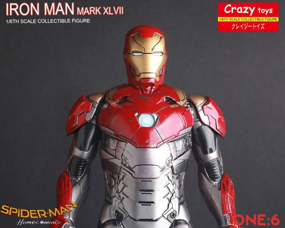 Сумасшедшие игрушки Marvel Железный человек Mark XLVII Mk47 1/6 весы Статуэтка из ПВХ