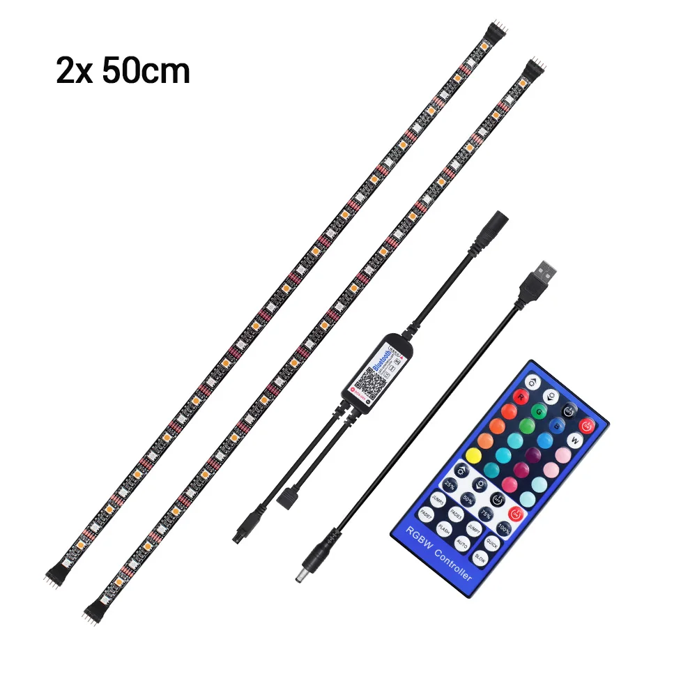 DC 5V USB Led Strip 40 Key RGBW RGBWW Bluetooth Led Strip Smart APP Control Flexible Diode Tape For TV PC Screen Backlight Decor - Испускаемый цвет: 2 x 50 cm