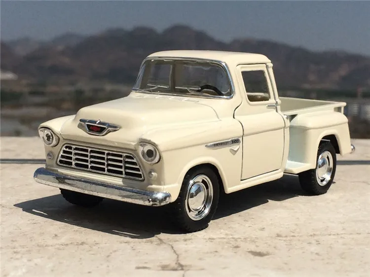 Высокая имитация, изысканные литые игрушки, автомобиль, Стайлинг 1955, Chevrolet Stepside, пикап, 1:36, сплав, модель для детей