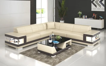 

Fashion Design L-Shape Design Living Room Furniture Leather Sofa Set G8017B