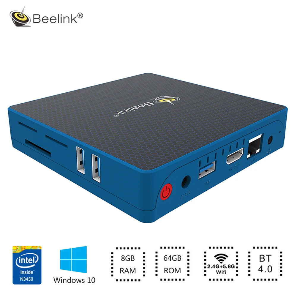 Beelink M1 Mini PC Windows 10 Intel N3450 Quad Core 8GB 64GB Bluetooth