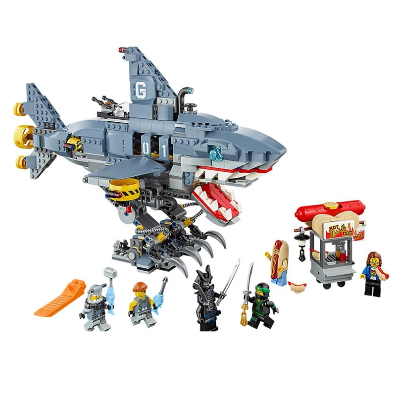

Bela 10799 872pcs Ninja Series Gamma requin transporteur Model Building Block Brick Toys Children Gifts Compatible Legoings