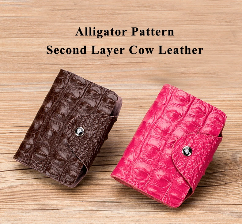 Lomelobo Split Leather Card Holders Men & Women Alligator Pattern Passport bag Credit ID Cards Holder 26 card slots Cards Wallet 2019 HCL400 Details (01)