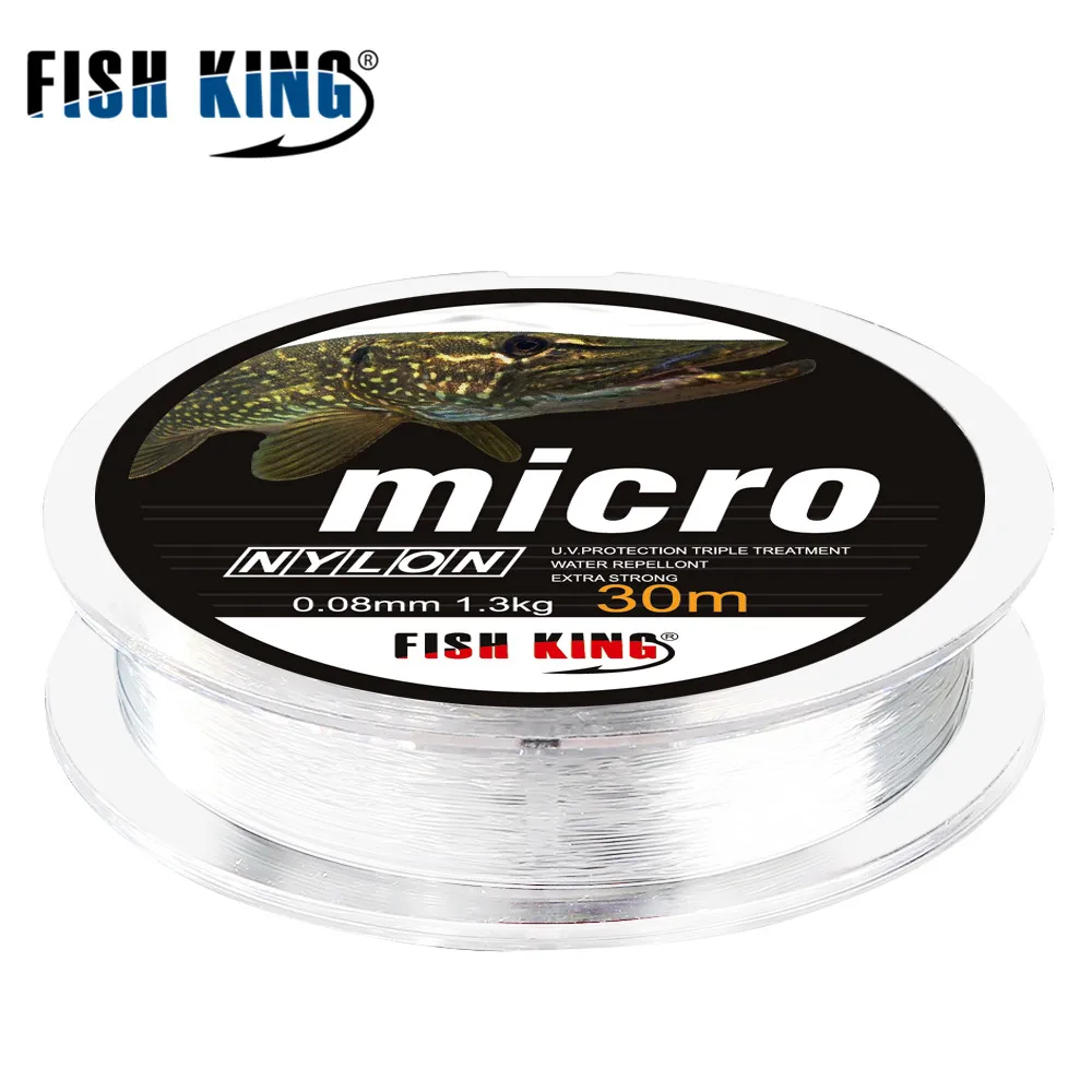 FISH KING Nylon Fishing line Ice Fishing line 30M 0.3#-2.5# peche DIA / 0.08mm-0.25mm For Writer Ice Lake pesca