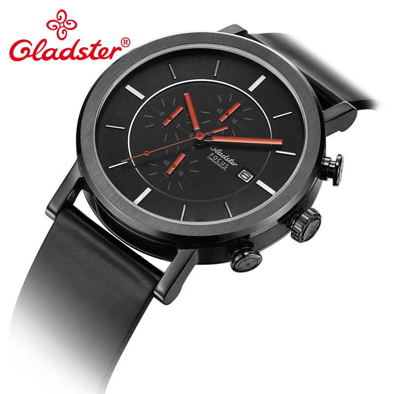 

Gladster LuxuryBrand Japan Miyota Men Leather Quartz Watch Waterproof Chronograph Man Sport Clock Luminous Hands Male Wristwatch