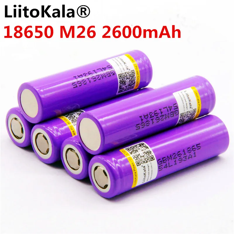 LiitoKala для LG M26 18650 2600mah 10A 2500 литий-ионная аккумуляторная батарея безопасная батарея для электронных сигарет/скутера