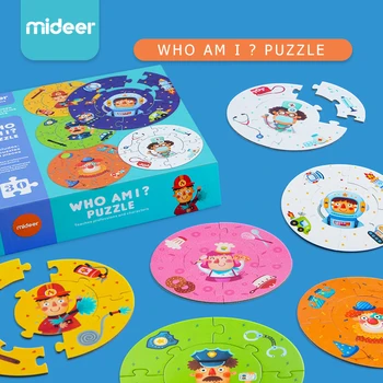 

Mideer children double-sided paper puzzle toys who am I game puzzle teaches professions characters learning educational toys