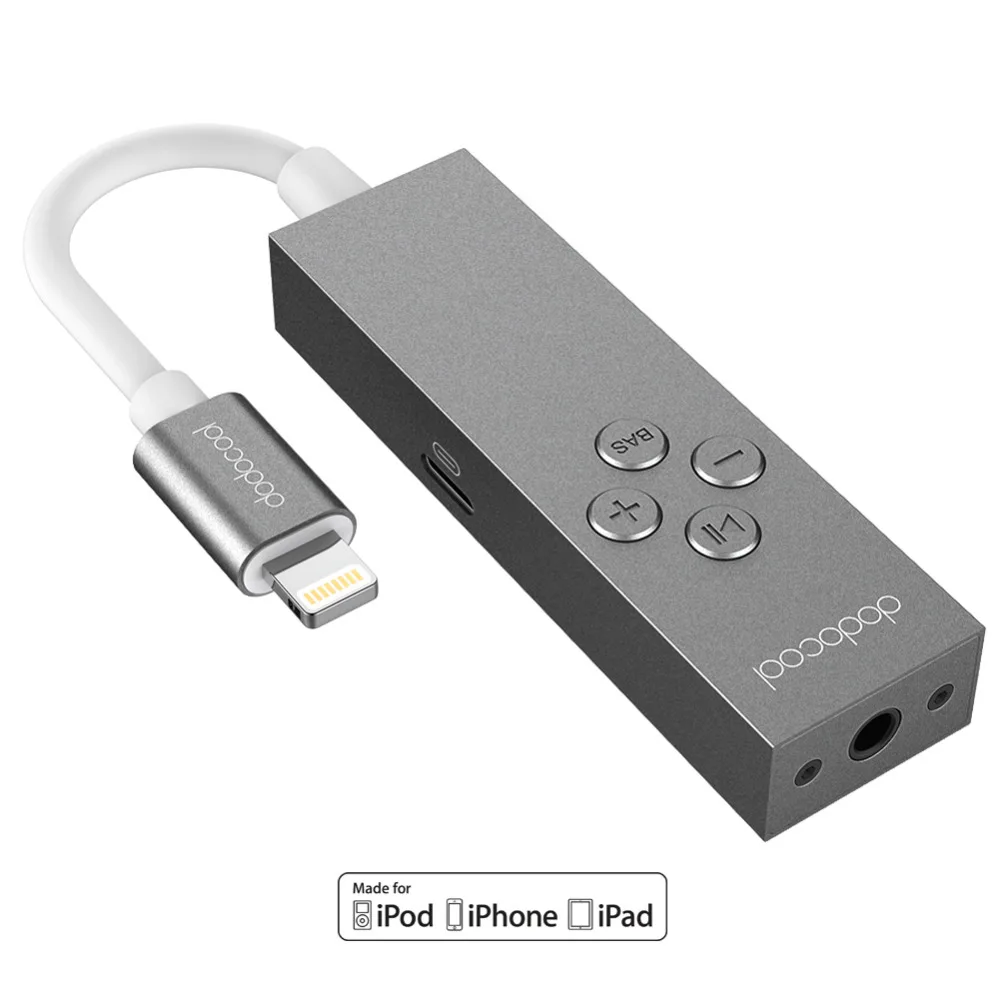 Dodocool Сертифицированный Hi-Res Lightning/USB-C до 3,5 мм аудио разъем для наушников адаптер для наушников 3,5 мм преобразователь для наушников Встроенный пульт дистанционного управления