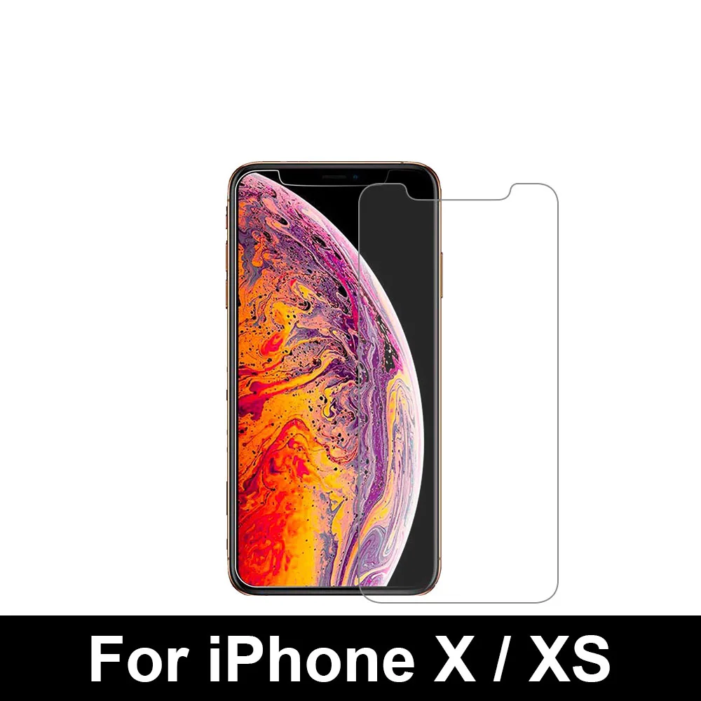 2 шт., закаленное стекло для iPhone X, XR, XS Max, 8, 7, 6, 6S Plus, защита для экрана 5, 5S, SE, защита для экрана, стекло для телефона, Verre, Tremp, Coque - Цвет: iPhone X XS