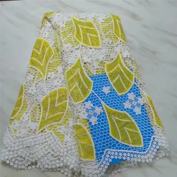 

Best Selling African Lace Fabric With beads Stones Nigerian lace Fabric 2019 High Quality African Milk Silk net Lace Fabric