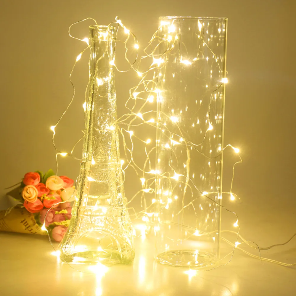 6m 60 LED Copper Wire String Light Fairy Lamp 3AA Battery Box With Remote Control Wedding Party