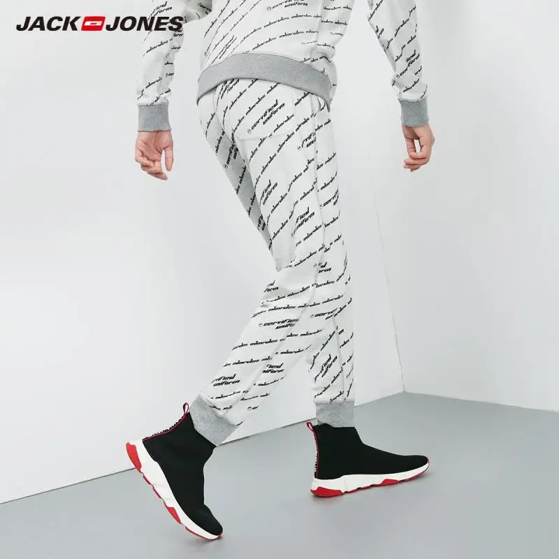 JackJones мужские двухсторонние повседневные тренировочные брюки с буквенным принтом | 219114526