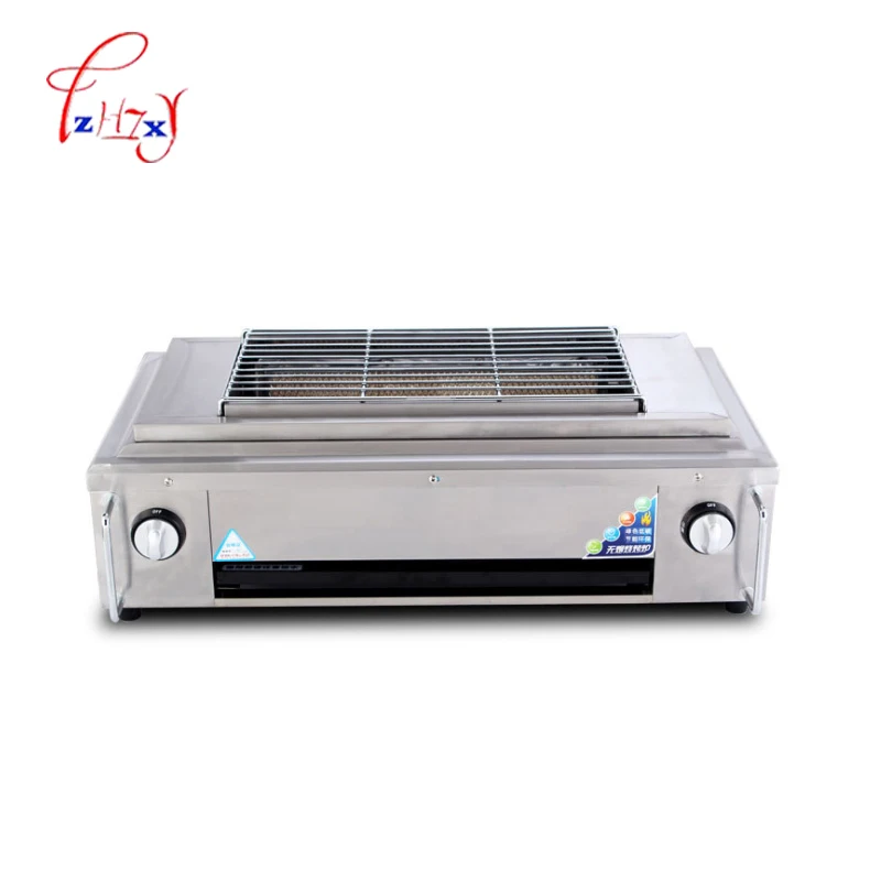 Outdoor Infrarood Gas Bbq Grill Rookloze Barbecue Lpg Fornuis Non Stick Pan Draagbare Barbecue Oven YE102