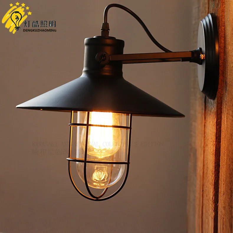 

Rural outdoor balcony corridor wall lamp industry wind restaurant bar retro dock cage wall lamp