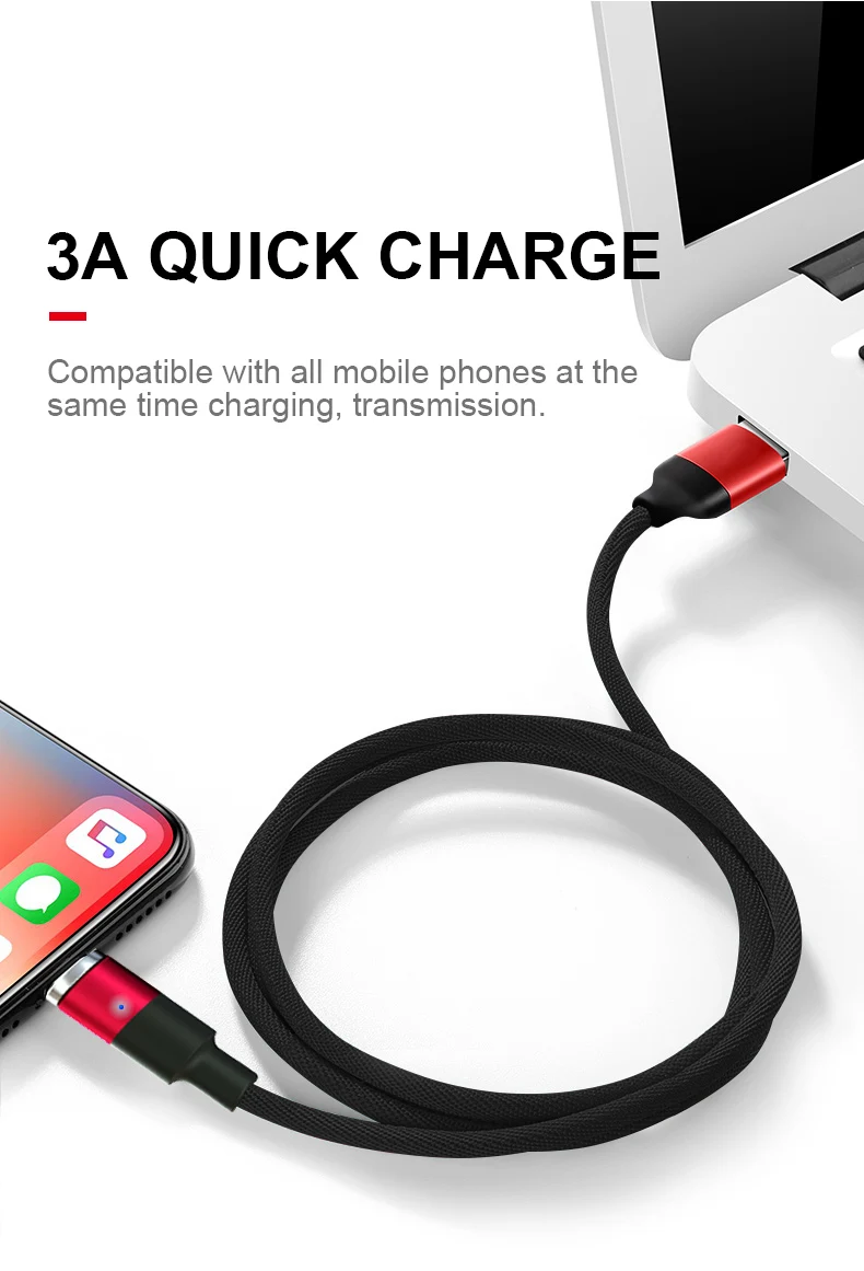 Магнитный usb-кабель Suntaiho для iPhone XR XS Max X 8 7 6 1,2 м, быстрое зарядное устройство Micro USB Type-C, магнитное зарядное устройство для huawei xiaomi