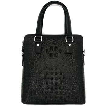

LJL-Men'S Leather Cowhide Crocodile Grain Pattern Business Handbag Briefcase Messenger Shoulder Bag Handbags