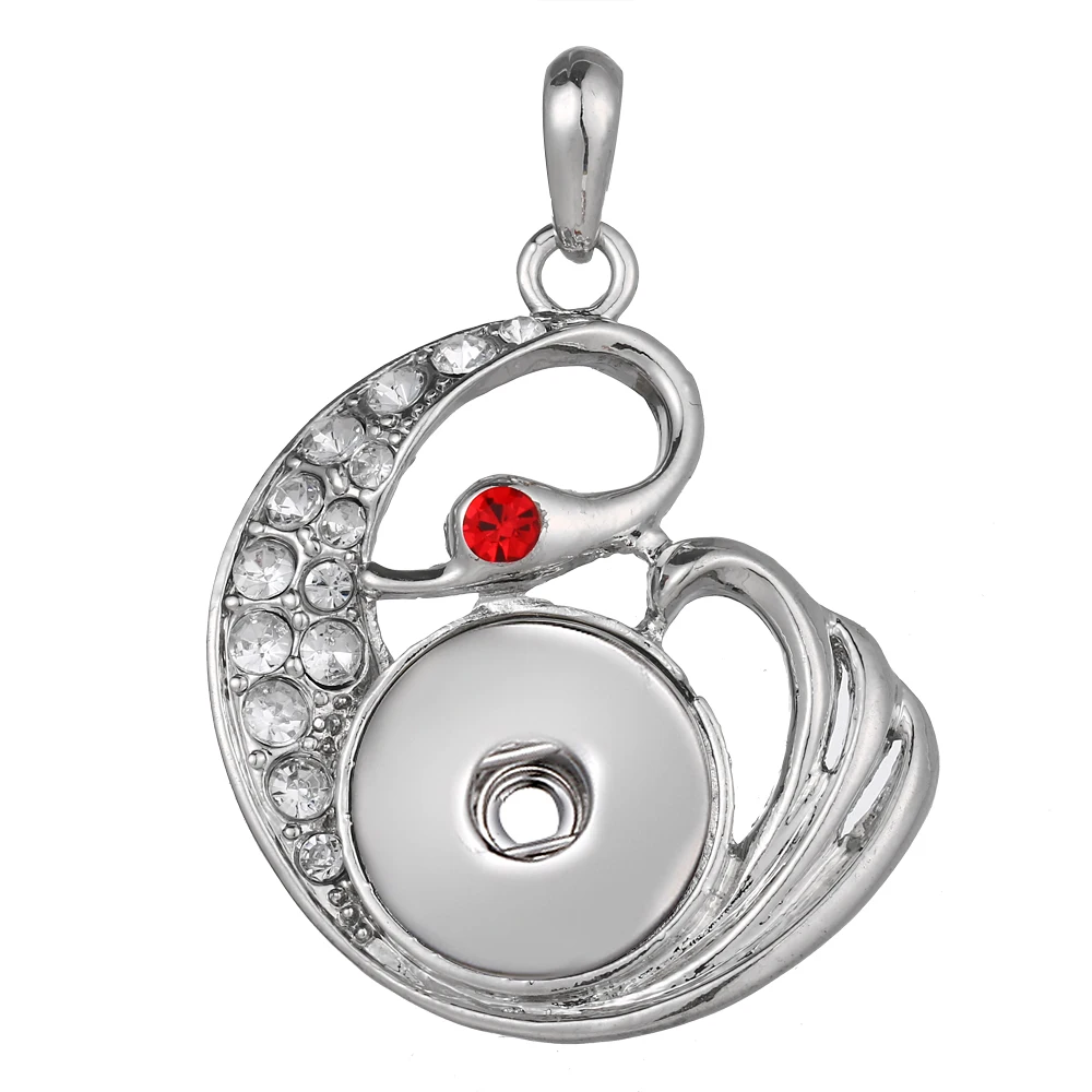 Новый Богемия ожерелье с кнопкой животных Лебедь Серебряная роза золотистого