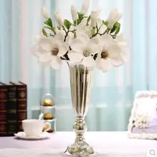 Модная металлическая ваза для цветов, свадебная Настольная Ваза, серебряная ваза для украшения интерьера, декоративные цветы, венки, ваза для свадьбы HP041
