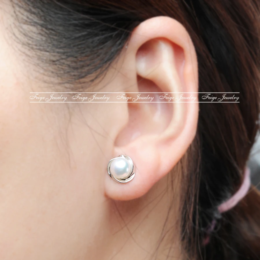 Feige Brand Jewelry Clic Style 925 Sterling Silver Stud Earrings Feige Brand Jewelry Clic Style 925 Sterling Silver Stud Earrings 6 7mm White Freshwater Pearl Fine For Women In From