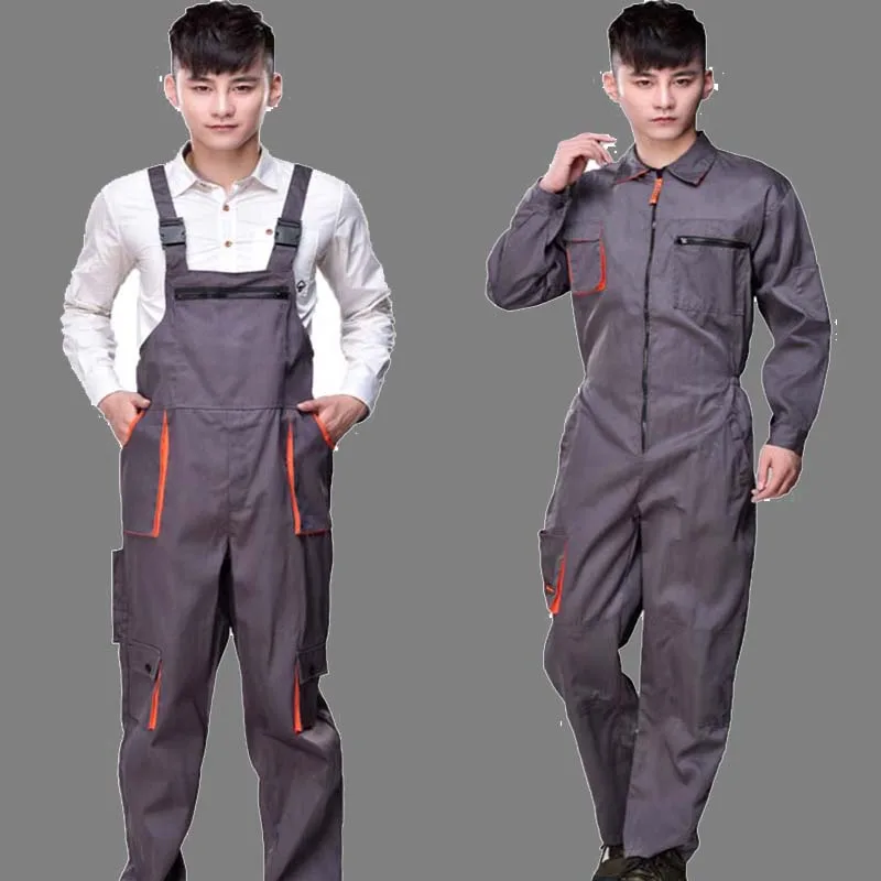 Acheter Travail salopette hommes femmes combinaison de protection réparateur sangle combinaisons pantalon de travail uniformes Plus La Taille sans manches combinaisons