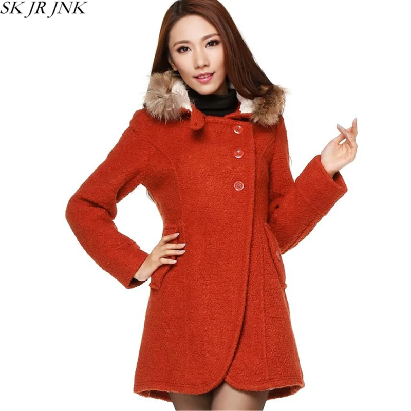 Women Blends Woolen Overcoat 2017 Winter Wool Warm Short Coat Thicken