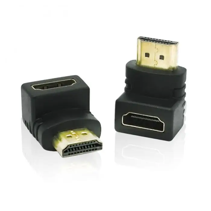 90 градусов под прямым углом позолоченный HDMI адаптер типа мужчин и женщин для 1080 p tv HD tv JFlyer