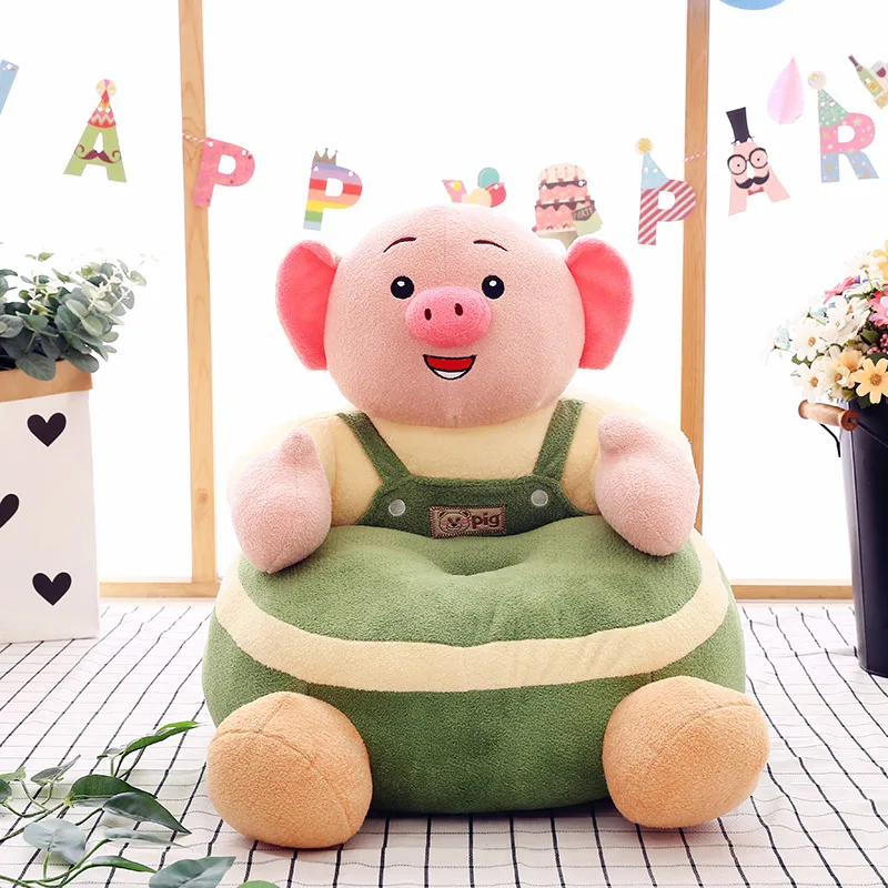 children's sofa cartoon pig plush toy cute baby small sofa seat girl boy birthday gift 57x40x20cm DY50604 (8)