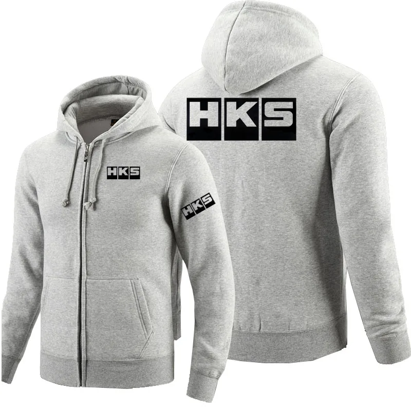 Толстовки на молнии с логотипом HKS, флисовая толстовка с капюшоном и длинным рукавом, мужская куртка на молнии, толстовка