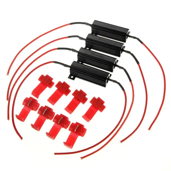 4Pcs LED Indicator Flash Rate Relay Turn Signal Load Resistor Bulbs