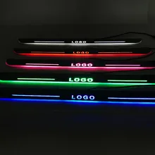 EOsuns Подгонянный светодиодный перекидной двери потертости Nerf баров& беговых досок подсветка порога двери накладки для peugeot 408-15