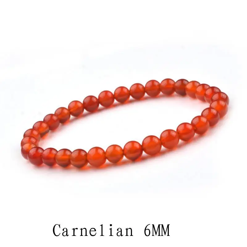 

2017 new 6MM natural stone red agate amethyst green oriental solid color female bracelet fine work best gift