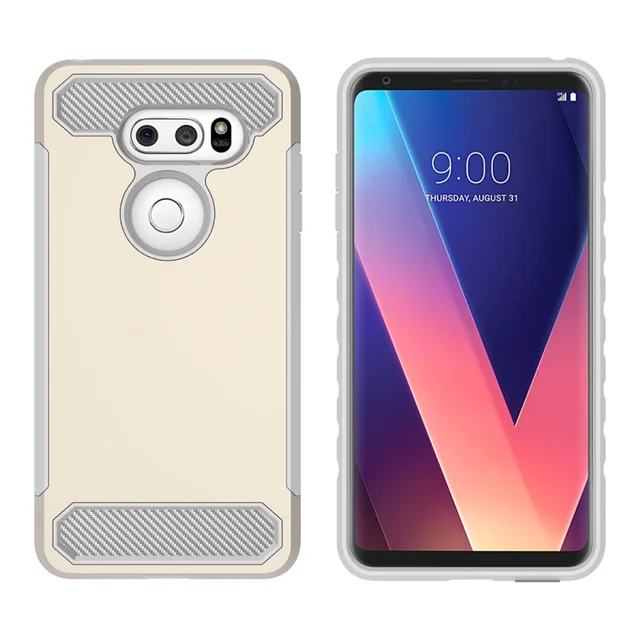 Case For LG V30 Back Cover TPU carbon 360 Full Body luxury Fiber dust