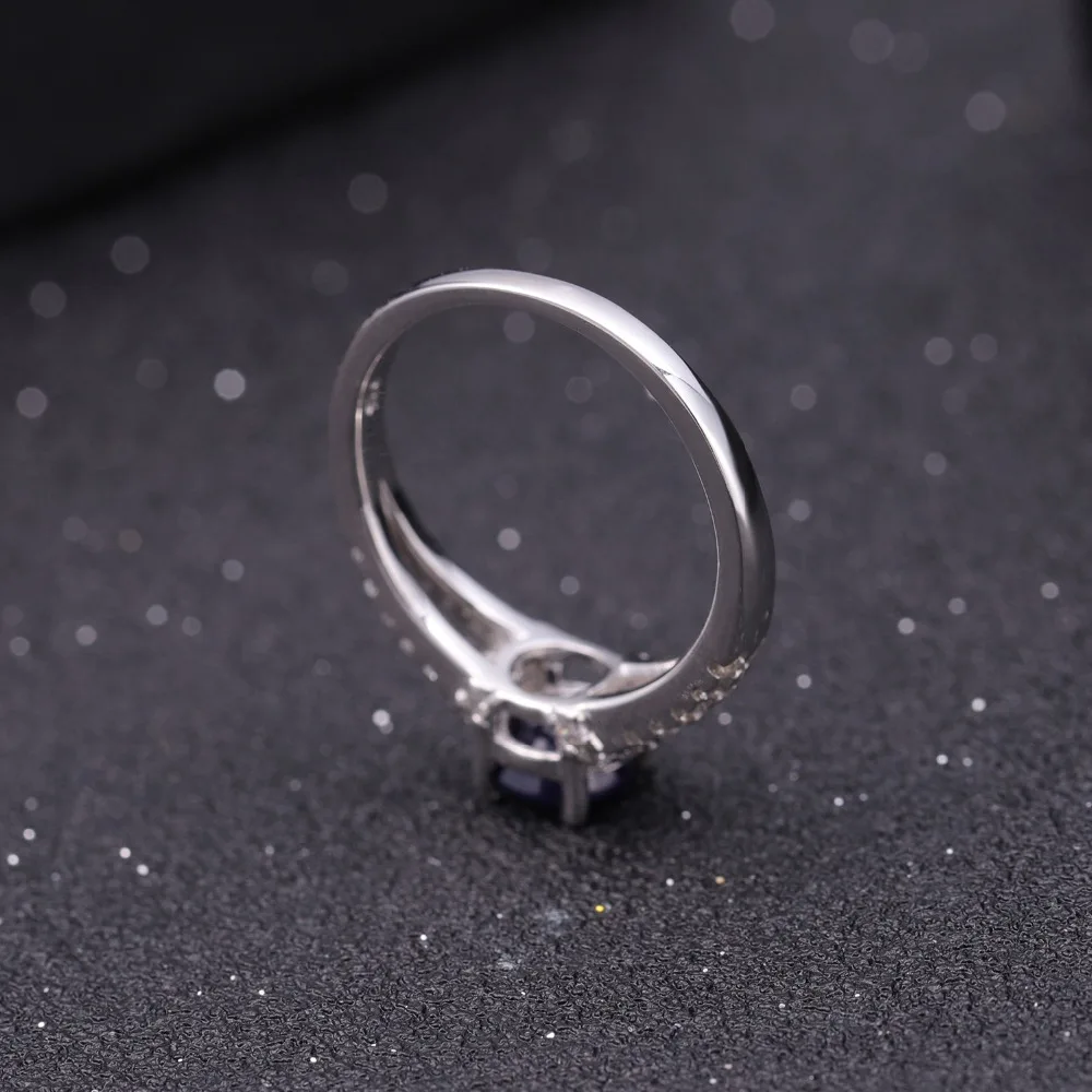 Женское балетное кольцо GEM'S круглое 1.31Ct натуральное синее сапфировое из