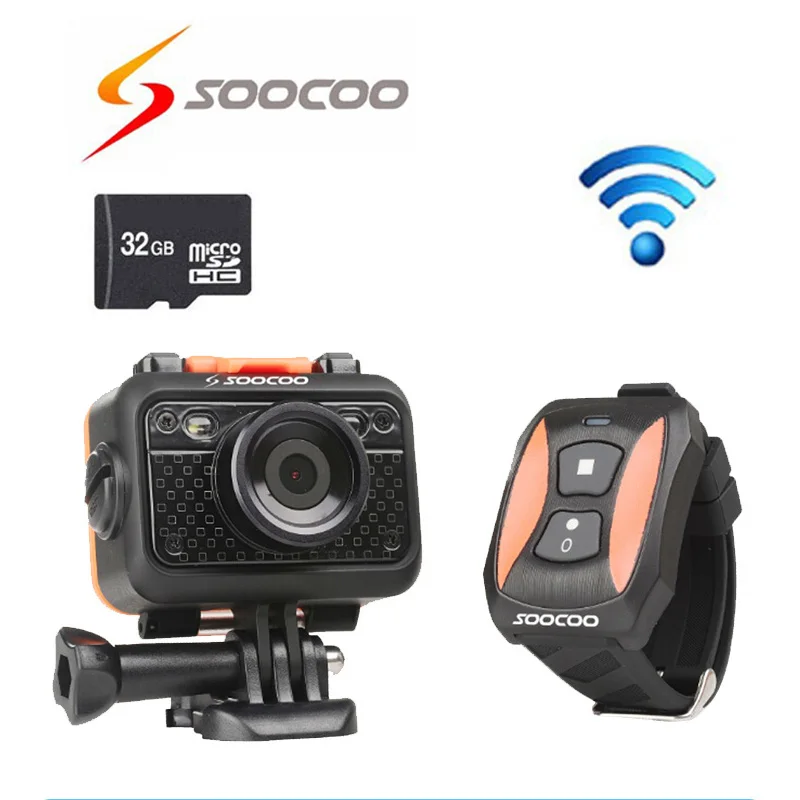 Бесплатная Доставка! 32GB + оригинальный Soocoo S60 1080P Full HD Водонепроницаемый 60M SOS