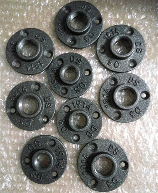 

4PCS/LOT Antique Iron casting Flanges Casting Flange Base Bracket For G1/2" DN15 :DN20 Thread ID20MM cast iron pipe flange