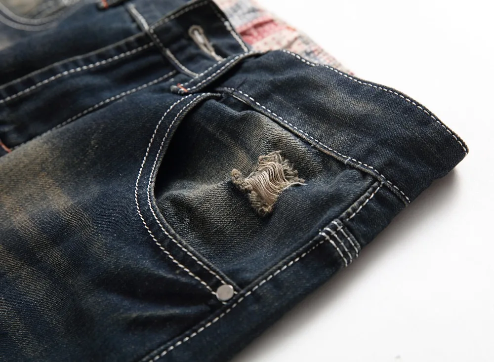 Мужские байкерские джинсы Высокое качество Винтаж отверстие джинсы для женщин модные штаны Мужской Тонкий джинсовые плюс размеры 42