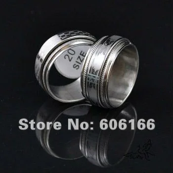 

30x 10mm Silver Tone Spinner Band Ring Stainless Steel Rings Fashion Jewelry