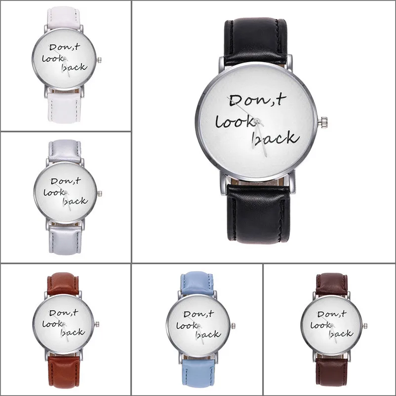 

Creative math problem sets the dial of the high-quality leather bracelet watch Comfortable Low-key glass mirror metal border B5